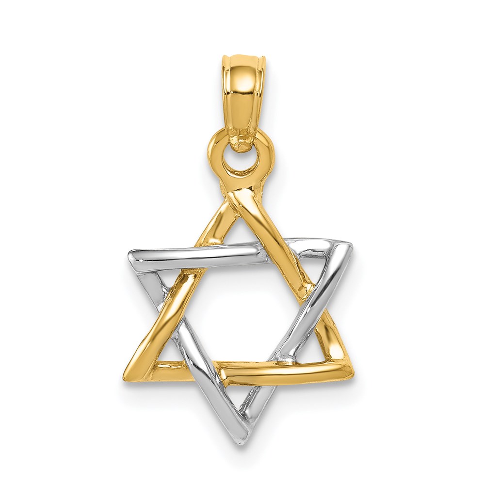 K5711.jpg 14K Two-tone Polished Star of David Pendant - Image 1