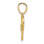 14k 2-CZ Cut-out Heart Pendant - Image 2