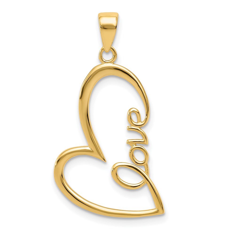 K5870.jpg 14k Gold Polished LOVE Heart Pendant - Image 1