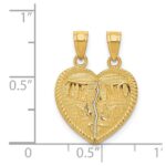 14k Two-piece Break-Apart Diamond-cut TE AMO Heart Pendants - Image 4