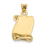 14k Polished and Textured I LOVE YOU Scroll Pendant - Image 3