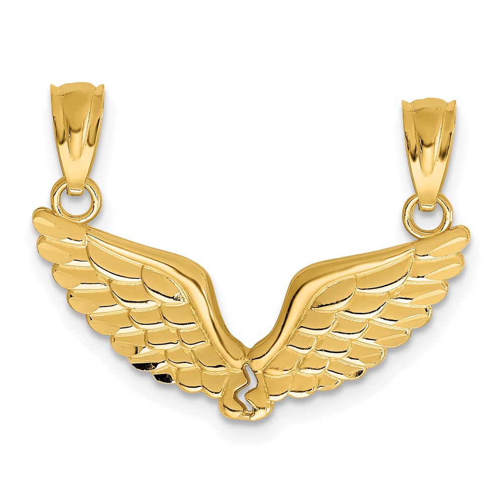 K5883.jpg 14K Polished 2-Piece Break Apart Angel Wings Pendants - Image 1