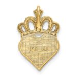 14k and White Rhodium DADDYS LITTLE GIRL Heart with Crown Chain Slide - Image 3