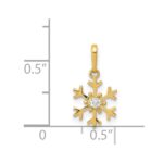 14k Polished CZ Snowflake Charm - Image 4