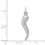 14k White Gold 3-D Italian Horn Charm - Image 4