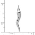 14k White Gold 3-D Italian Horn Charm - Image 4
