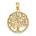 14k Polished Tree Of Life in Round Pendant - Image 3