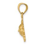 14k Satin Diamond-cut Sun Pendant - Image 2