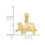 14k Polished Three Birds on a Branch Pendant - Image 4