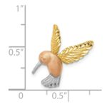 14K Two-tone with White Rhodium Satin Diamond-cut Hummingbird Chain Slide - Image 3