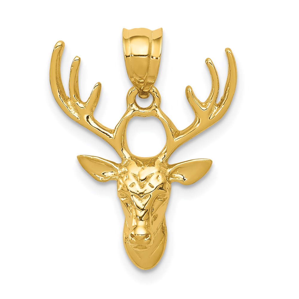 K5999.jpg 14k Polished Deer Head Pendant - Image 1