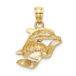 14k Dolphin Pair Pendant - Image 4