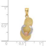 14K Yellow and Rose Gold with White Rhodium Sandal Pendant - Image 3