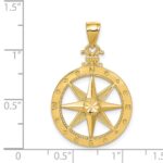 14k Diamond-cut Polished Compass Pendant - Image 3