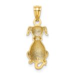 14k Polished Sitting Dog Back Pendant - Image 3