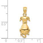 14k Polished Sitting Dog Back Pendant - Image 4