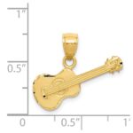 14k Satin Diamond-cut Acoustic Guitar Pendant - Image 4
