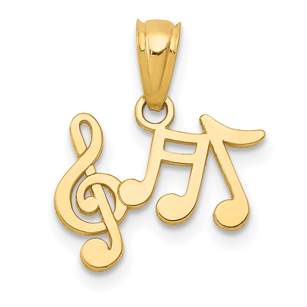 K6135.jpg 14k Polished Music Notes and Treble Clef Pendant - Image 1