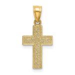 14k Diamond-cut with -X- Center Cross Pendant - Image 3