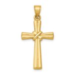 14k Hollow -X- Center Cross Pendant