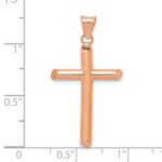 14k Rose Gold Polished Tube Cross Pendant - Image 2