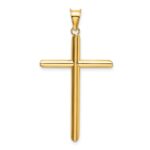 14k Polished Tube Cross Pendant - Image 3