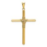 14K Polished with Center Wrap Tube Cross Pendant - Image 3