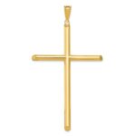14k Extra Large Polished Tube Cross Pendant