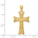 14k Diamond-cut Cross Pendant - Image 4