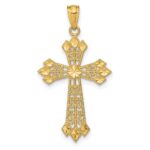 14k Diamond-cut Polished Filigree Cross Pendant - Image 2