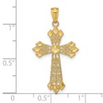 14k Diamond-cut Polished Filigree Cross Pendant - Image 5