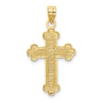 14K Satin and Polished Budded Cross Pendant - Image 4