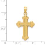 14K Satin and Polished Budded Cross Pendant - Image 3