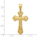 14k Diamond-cut Budded Cross Pendant - Image 3