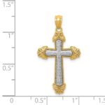 14k Two-tone Polished Cross Pendant - Image 3