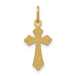 14k Polished Diamond-cut Small Cross Charm - Image 4