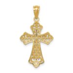 14k Polished Filigree Cross Pendant - Image 4