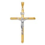 14k Two-Tone Polished Crucifix Pendant