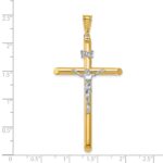 14k Two-Tone Polished Crucifix Pendant - Image 3