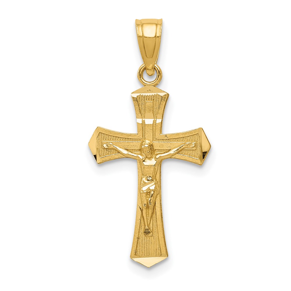 K6296.jpg 14k Diamond-cut Crucifix Pendant - Image 1