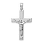 14k White Gold Polished Crucifix Pendant