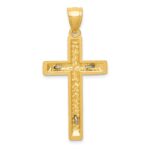 14k Two-tone Diamond Cut Crucifix Pendant - Image 4