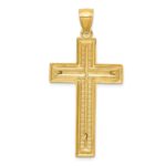 14k Two-tone Diamond-cut Latin Crucifix Pendant - Image 4