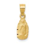 14k Satin and Diamond-cut Small Our Lady of Guadalupe Pendant