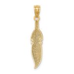 14k Polished Feather Pendant - Image 3