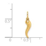 14k Hollow Italian Horn Pendant - Image 4