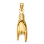 14K 3-D Hollow Rock On Sign Charm - Image 3