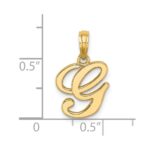 14KY Script Letter G Initial Pendant - Image 3