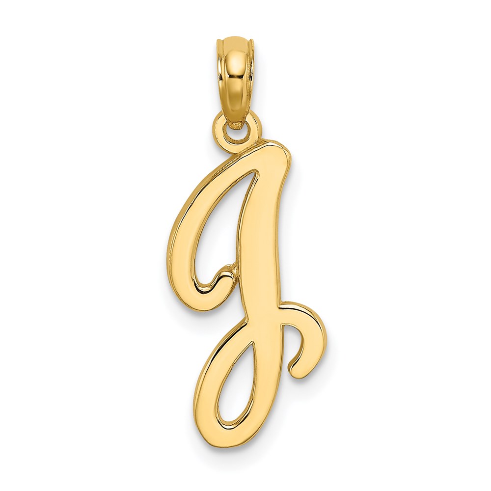K6422J.jpg 14KY Script Letter J Initial Pendant - Image 1