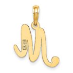 14KY Script Letter M Initial Pendant - Image 4